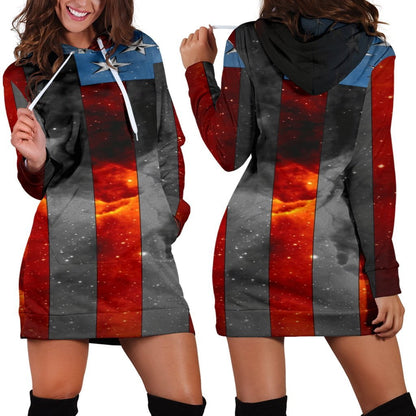 American Space Flag Hoodie Dress