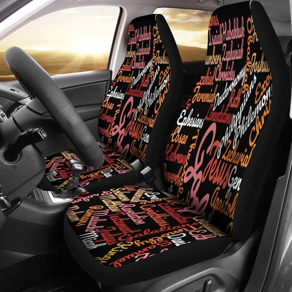 Custom-Made Holy Bible Books Black Car Seat Covers