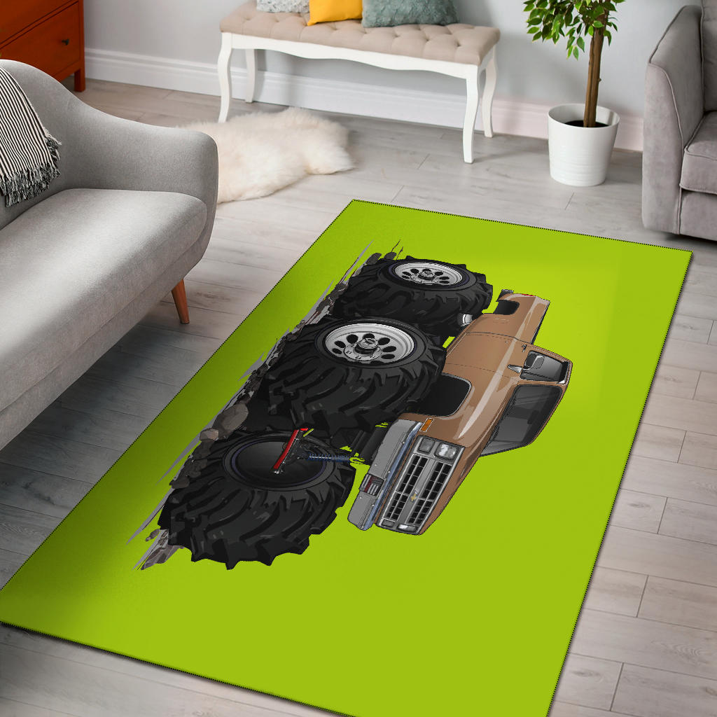 1986 4x4 Pickup Truck Car Art Area Rug