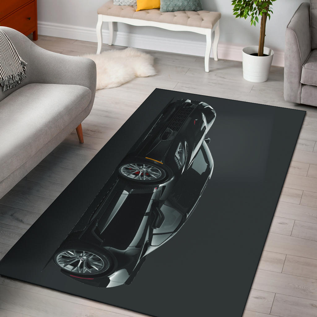 2019 Z06 Black Corvette Area Rug