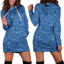 Denim Print Womens Hoodie Dress