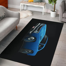 1969 Plymouth Roadrunner Blue Car Art Area Rug