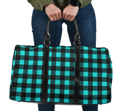 Black and White Buffalo Plaid Travel Bag
