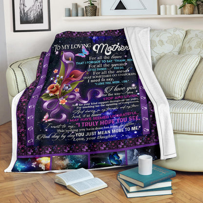 To My Loving Mother Premium Blanket