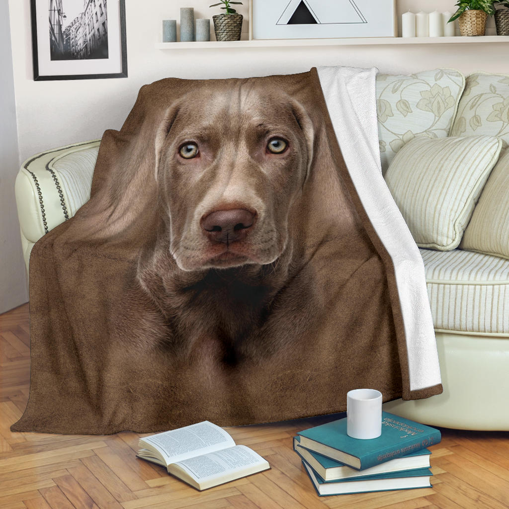 Premium Blanket Weimaraner Face Hair Blanket