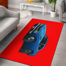 1968 Plymouth Roadrunner Blue Car Art Area Rug