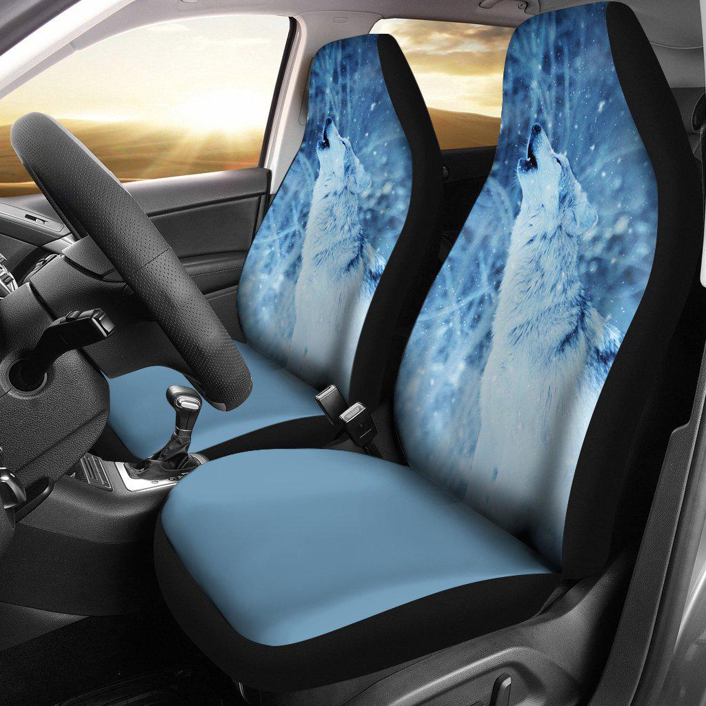 Howling Wolf Design Seat Covers