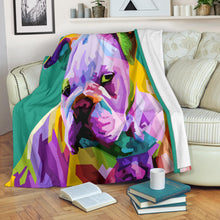 Premium Blanket colorful english bulldog pop art style