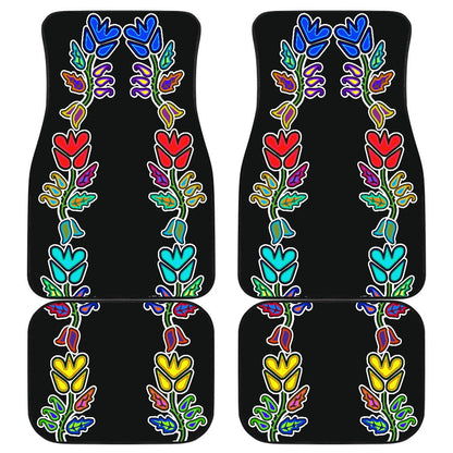 Four Directions Floral Front And Back Car Mats (Set Of 4)