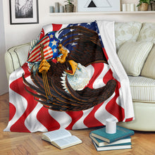 American Bald Eagle Shield Flag Premium Blanket