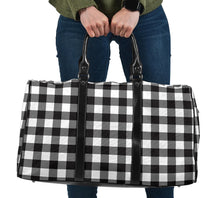 Black and White Buffalo Plaid Travel Bag