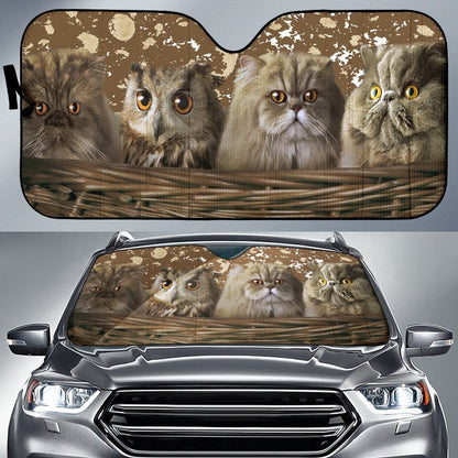Cats and Owl Auto Sun Shade