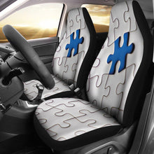 Autism Puzzle Design White Seat Covers