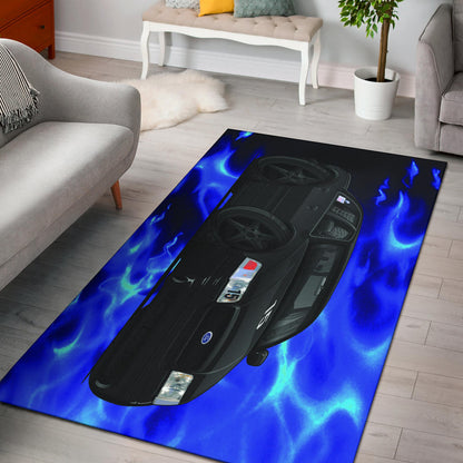 1999 Crown Victoria Blue Flames Area Rug