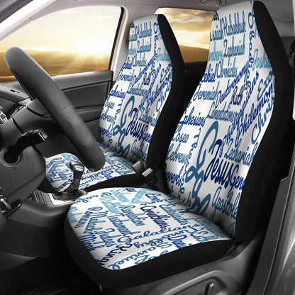 Custom-Made Holy Bible Books White Blue Car Seat Covers