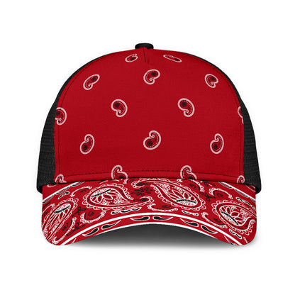 Classic Red Bandana All Over Mesh Back Cap