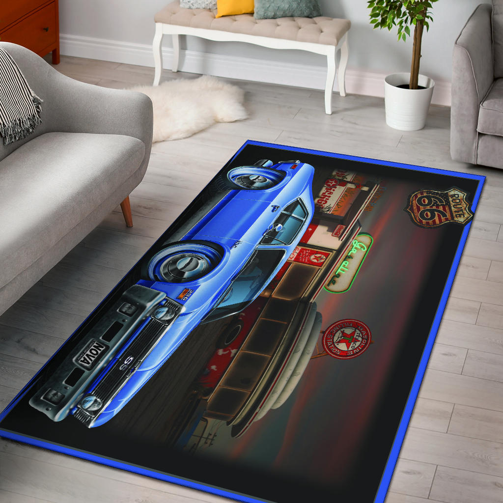 Gas Gas Rug 1971 Nova Route 66 Gas Station Area Rug – Let's Print Big