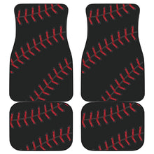 Black Baseball Front And Back Car Floor Mats (Set Of 4)