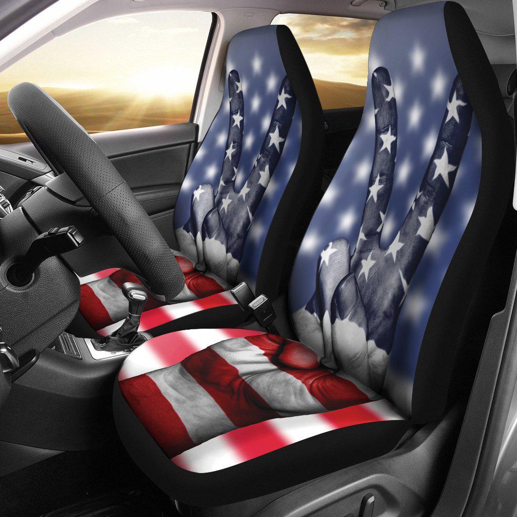 American Flag Peace Seat Covers