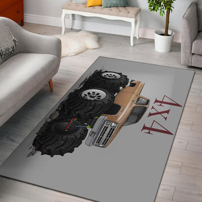 1986 4x4 Pickup Truck Car Art Area Rug