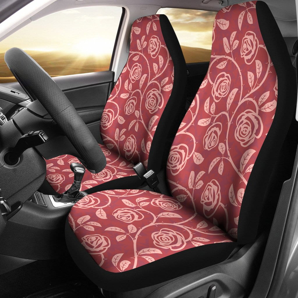 Pink Rose Pattern Car Seat Covers