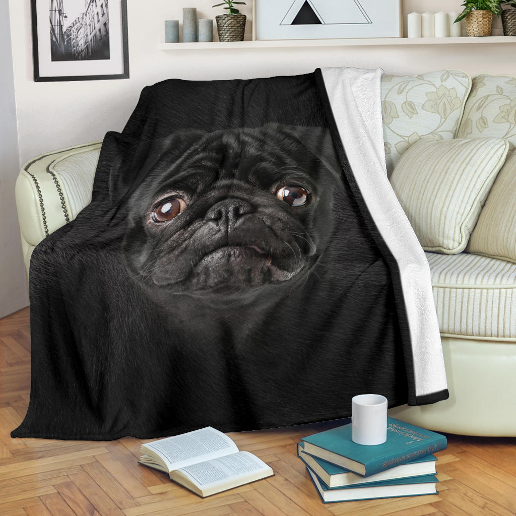 Premium Blanket Pug Face Hair Blanket