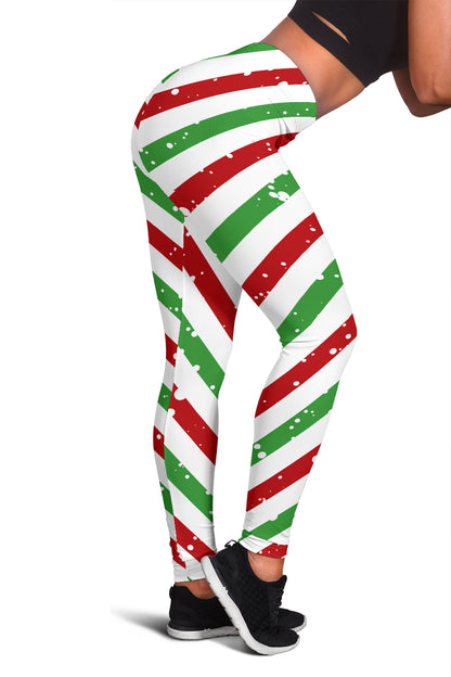 Christmas Candy Red Green White Leggings