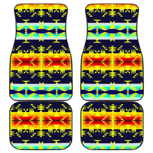 Between the Mountains Navy Yellow Set of 4 Car Floor Mats
