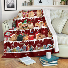 Premium Blanket Pomeranian Snow Christmas Blanket