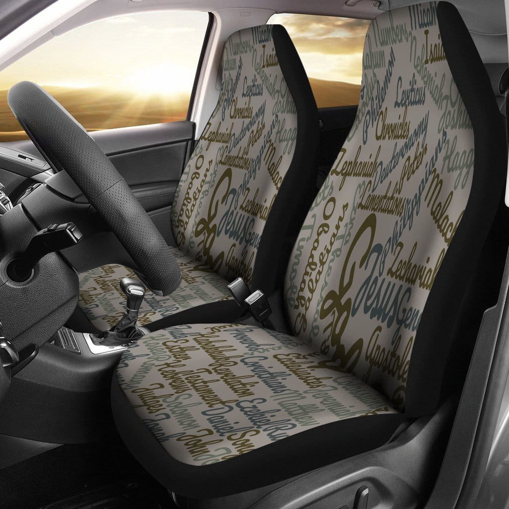 Custom-Made Holy Bible Books Grey Car Seat Covers