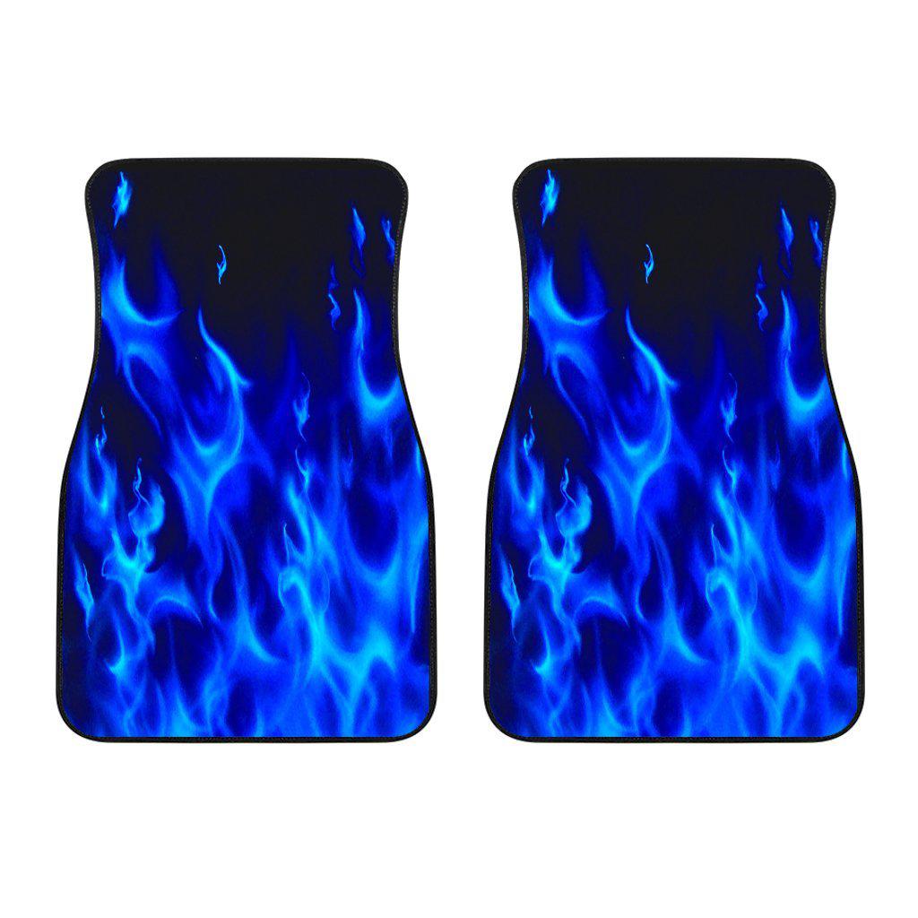 Blue Flames Front Floor Mats