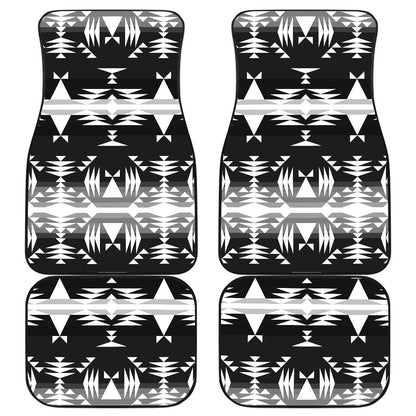 Between the Mountains Black and White Set of 4 Car Floor Mats