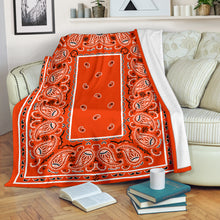 Ultra Plush Tangerine Bandana Fleece Premium Blanket