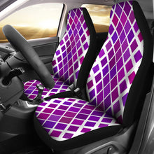 Abstract Purple Diamonds on White Car Seat Covers