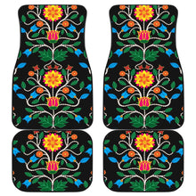 Floral Beadwork Four Clans Set of 4 Car Floor Mats