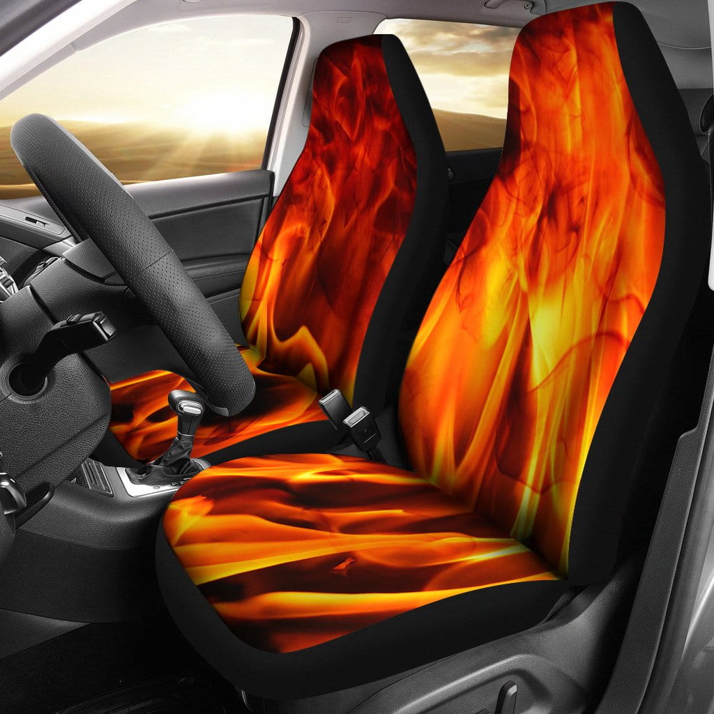 Orange Flames Design 2 Custom Seat Covers