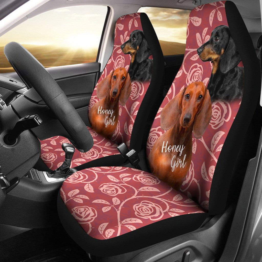 Pink Dachshund Car Seat Covers