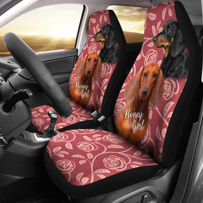 Pink Dachshund Car Seat Covers