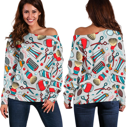 BARBER TOOLS SHOULDER SWEATER