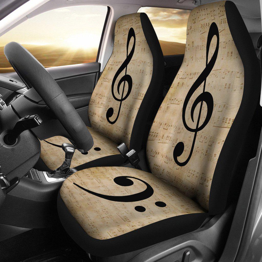 Treble Base Clef Music Seat Covers
