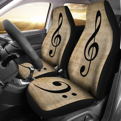 Treble Base Clef Music Seat Covers
