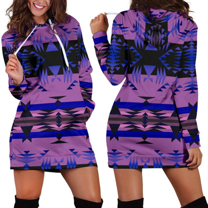 Between the Mountains Purple Hoodie Dress