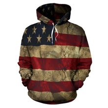 Aged American Flag All Over Print Hoodie