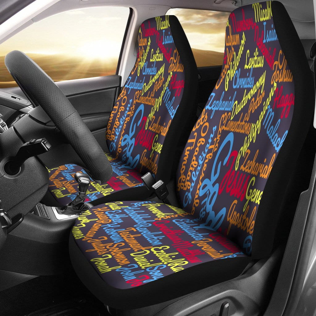 Custom-Made Holy Bible Books Grey Mixed Color Car Seat Covers