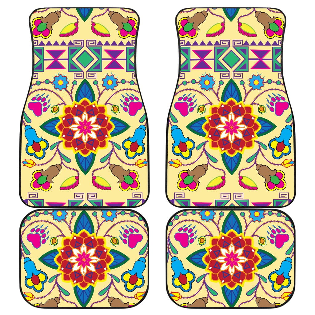Geometric Floral WinterVanilla Set of 4 Car Floor Mats