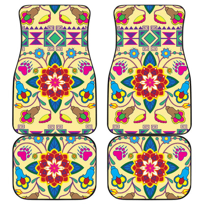 Geometric Floral WinterVanilla Set of 4 Car Floor Mats