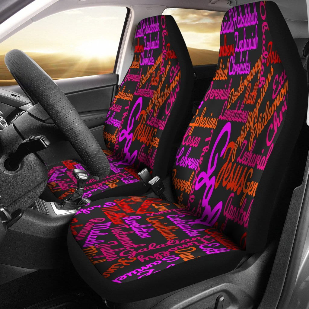 Custom-Made Holy Bible Books Black Mixed Colors Car Seat Covers