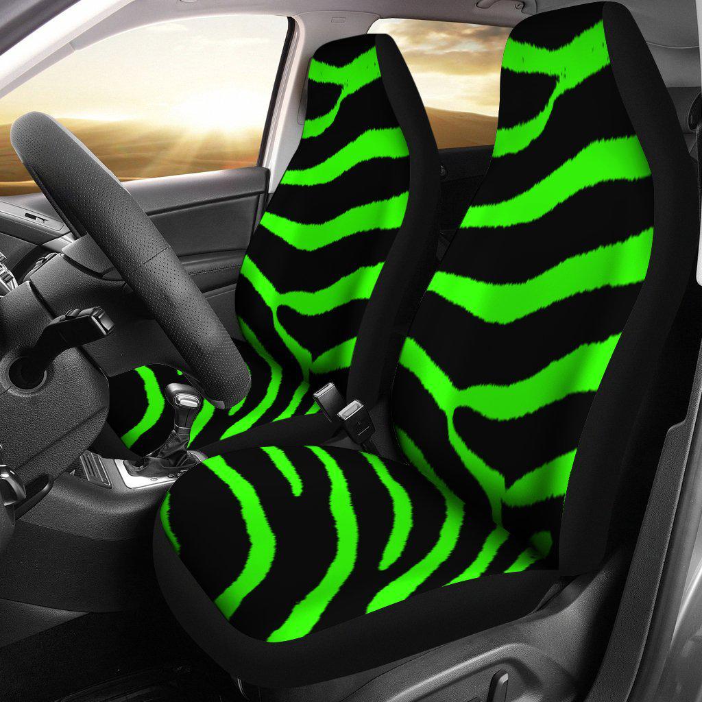 Zebra Lime Green Design Seat Covers
