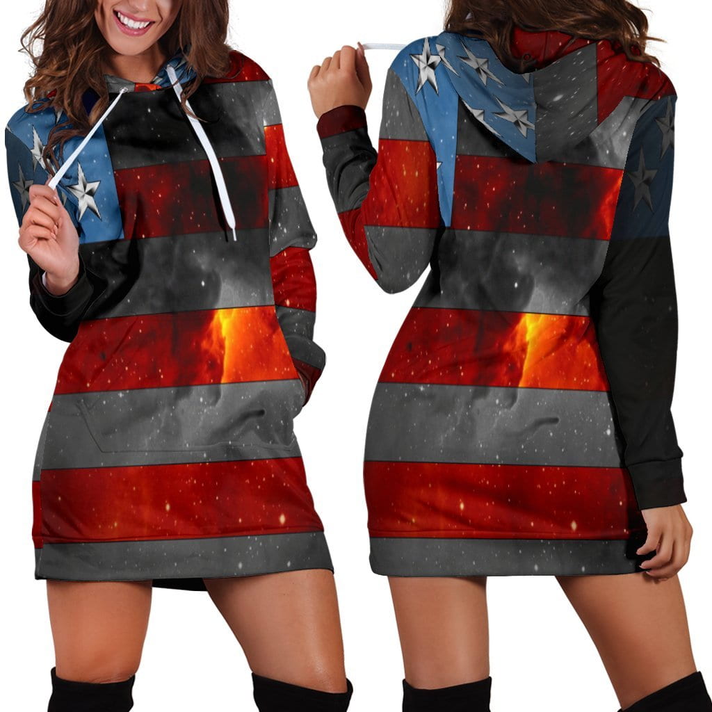 American Space Flag Hoodie Dress