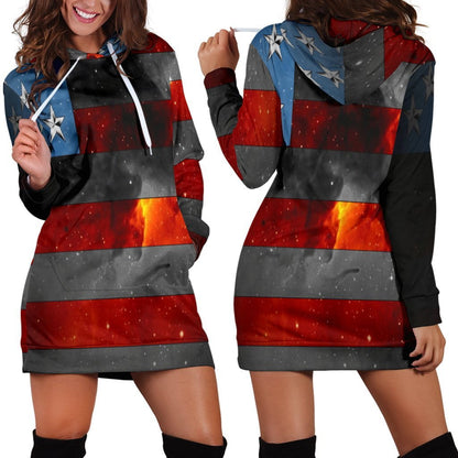 American Space Flag Hoodie Dress